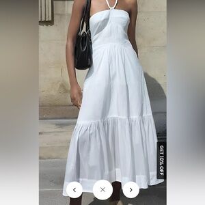 Pure cotton long halter dress